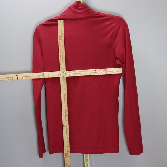 CAbi Brick Red Cowl Neck Wrap Top Long Sleeve Size M - Picture 3 of 5